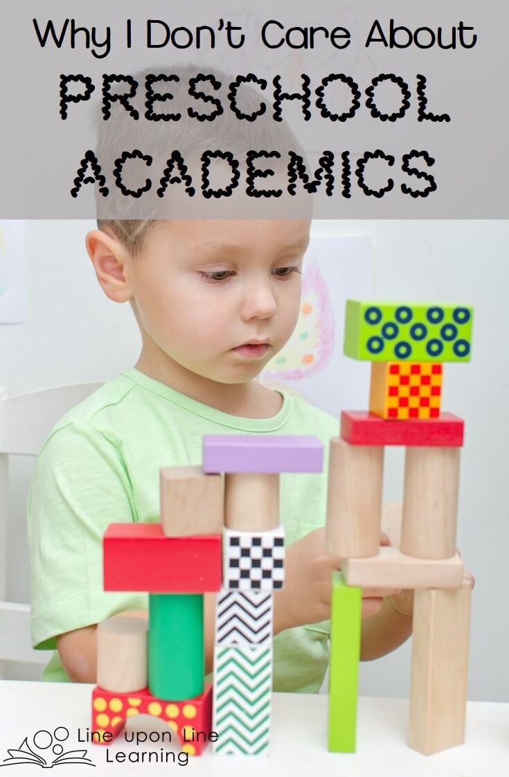 I Don't Care about Preschool Academics