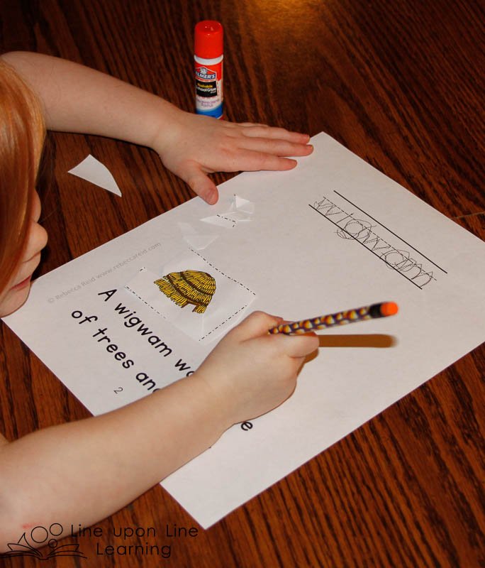 My Book of Native American Homes read, trace, and paste provides a simpler alternative for younger students.
