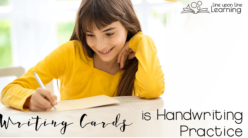 Writing cards to family and friends is a great way to get handwriting practice.