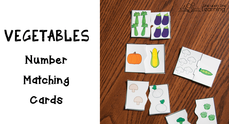 The vegetable number matching cards are self-correcting.