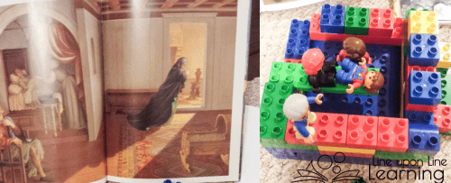 Part of our Rapunzel engineering challenge: The witch takes the baby and the mother and father are left alone!
