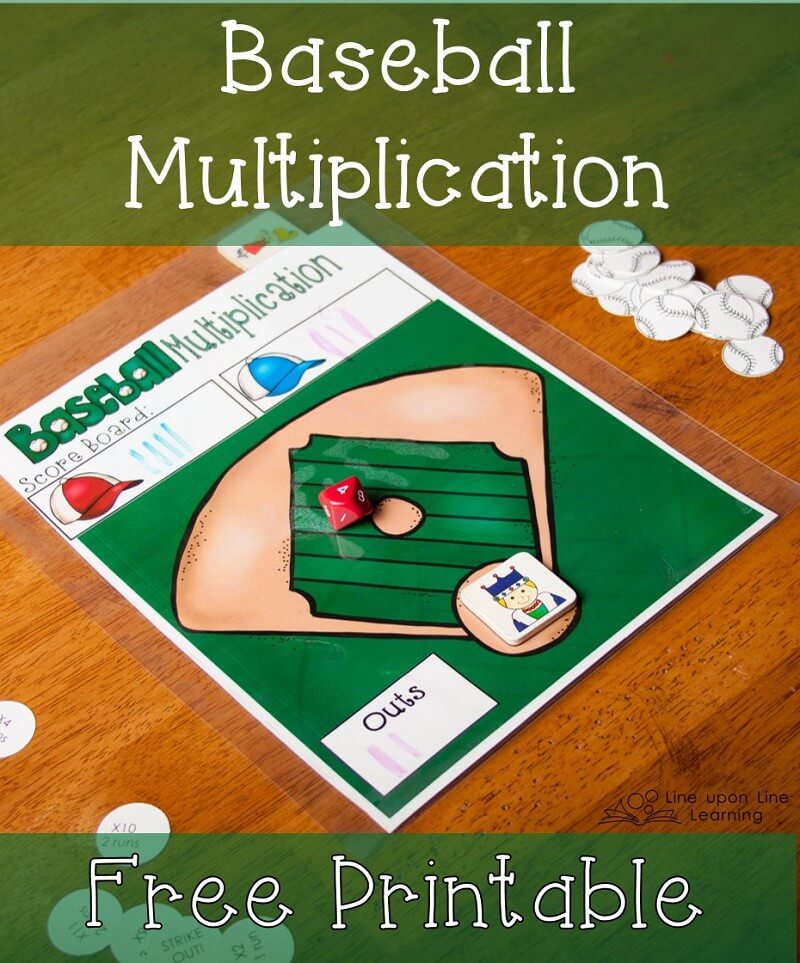 Baseball Multiplication Game With Ten Sided Dice Line Upon Line Learning