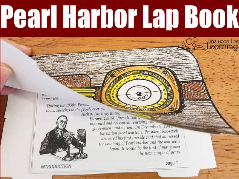 We colored and marked up the Pearl Harbor Lap Book pages as we listened to some of FDR's key speeches at the beginning of World War II.